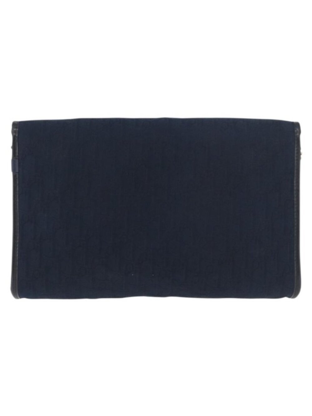 Authentic Christian Dior Trotter Canvas Chain Shoulder Bag Navy Gold - Picture 9 of 16